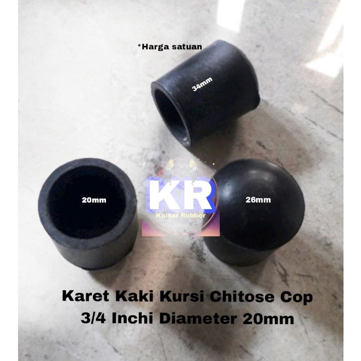Karet Kaki Kursi Chitose Cop 3/4 Inchi Diameter 20 mm Pelindung Kaki Kursi Meja Rak Lemari Ranjang Pipa Besi Baja Bulat
