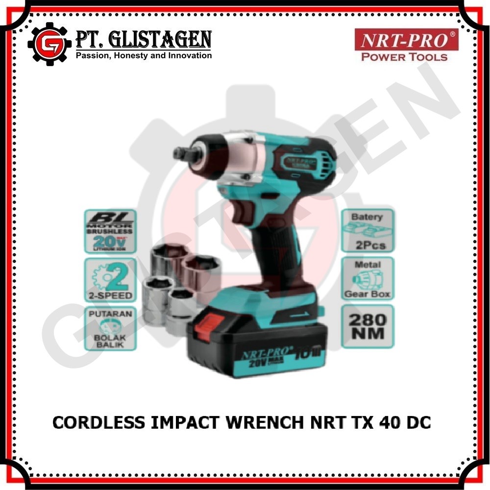 NRT-PRO TX 40 Mesin Bor Cordless Impact Wrench Brushless Pembuka Baut