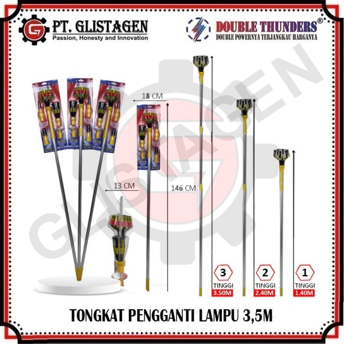 Tongkat Stick Pengganti Lampu Bohlam Led 3,5Mtr TL-351 Double Thunders HIGH QUALITY