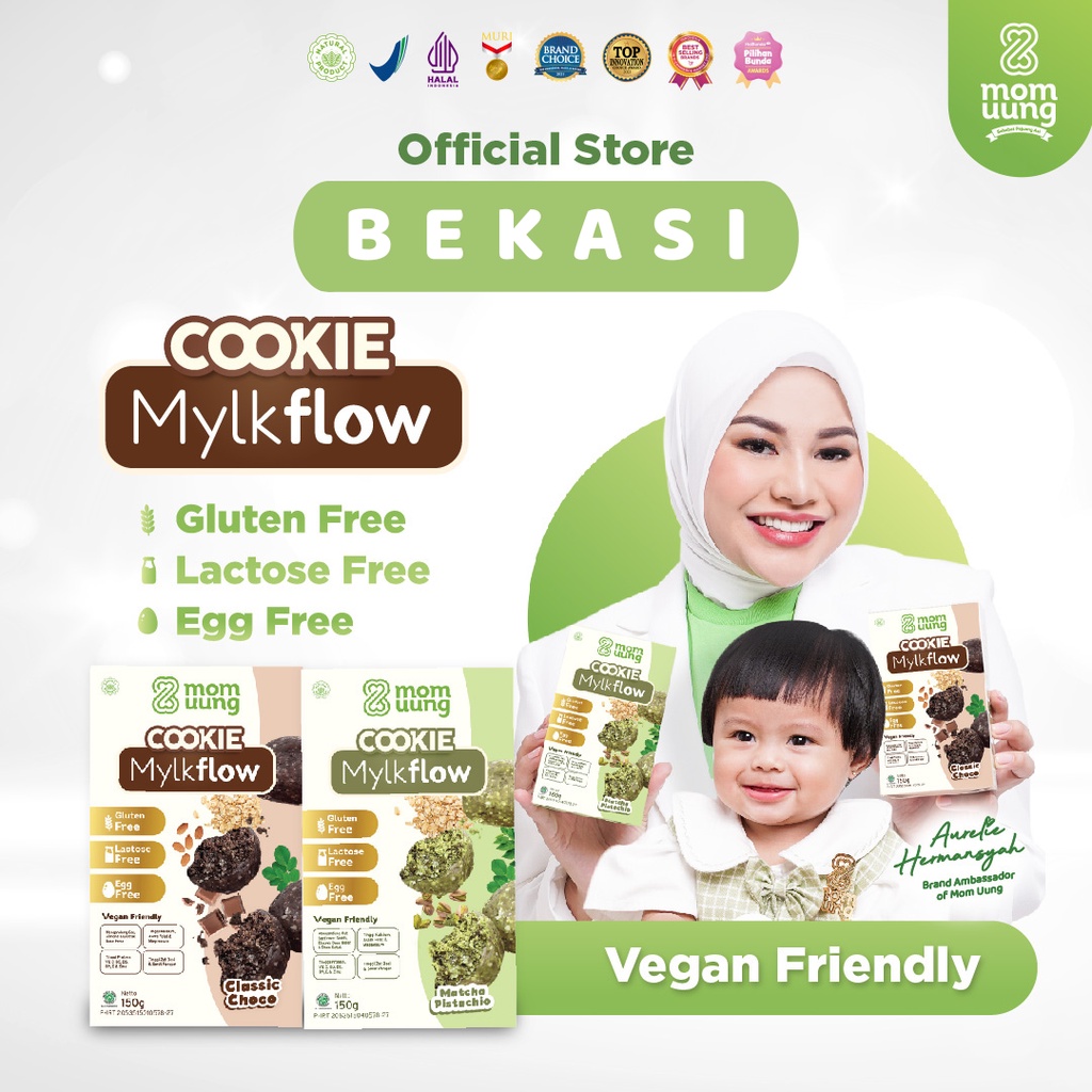 Mom Uung Special Bundling Kantong ASI Mom Uung / Pre-sterilized Breast Milk Bag &amp; Cookie Mylkflow Classic Choco / Kukis Sehat