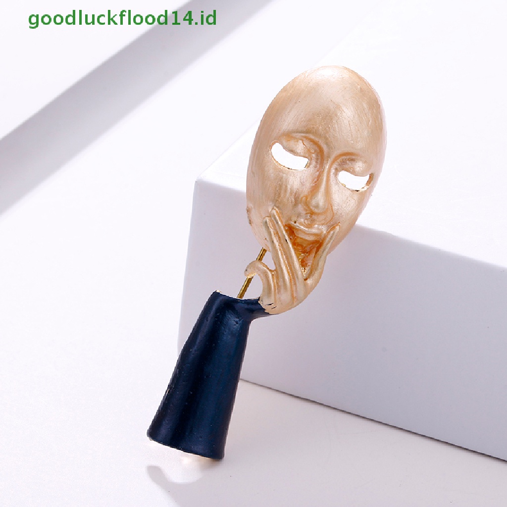 [GOOGFOUR] Fashion Enamel Tangan Wajah Bros Kerah Klip Lencana Pin Wanita Pria Perhiasan Hadiah [TOP]