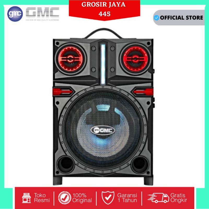 Speaker Portable GMC 897Q Bluetooth Karaoke Radio Extra Power + Mic Wireless