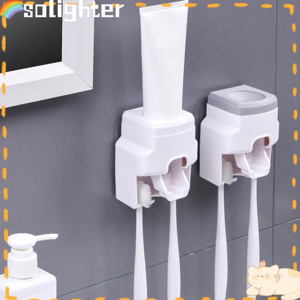 Solighter Dispenser Odol Rumah Kreatif Malas Tahan Air Dipasang Di Dinding Toothpaste Squeezer