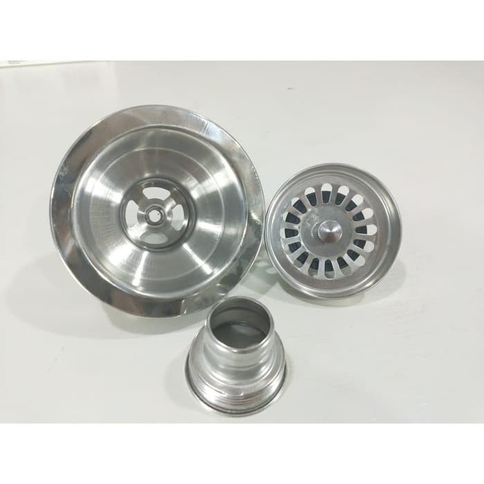 (SerbaSerbi)Saringan Wastafel Cuci Piring Stainless Steel Sink Strainer Filter Air Saringan Afur Bak Cuci Gelas.