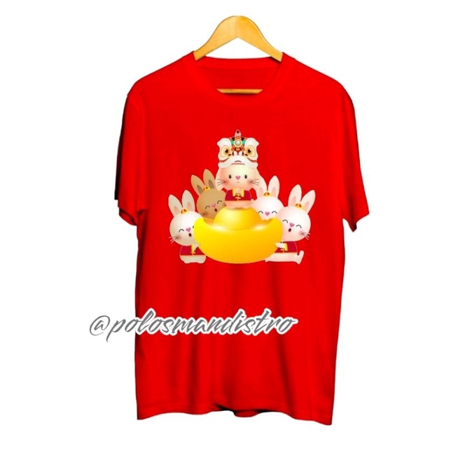 Kaos Baju Imlek Sincia 2023 Kelinci Rabbit 5 GOLD Premium Distro Baju IMLEK Keluarga Premium