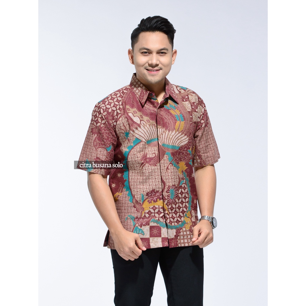 PARIKESIT PENDEK Kemeja Batik Pria Full Furing Bahan Katun Primisima