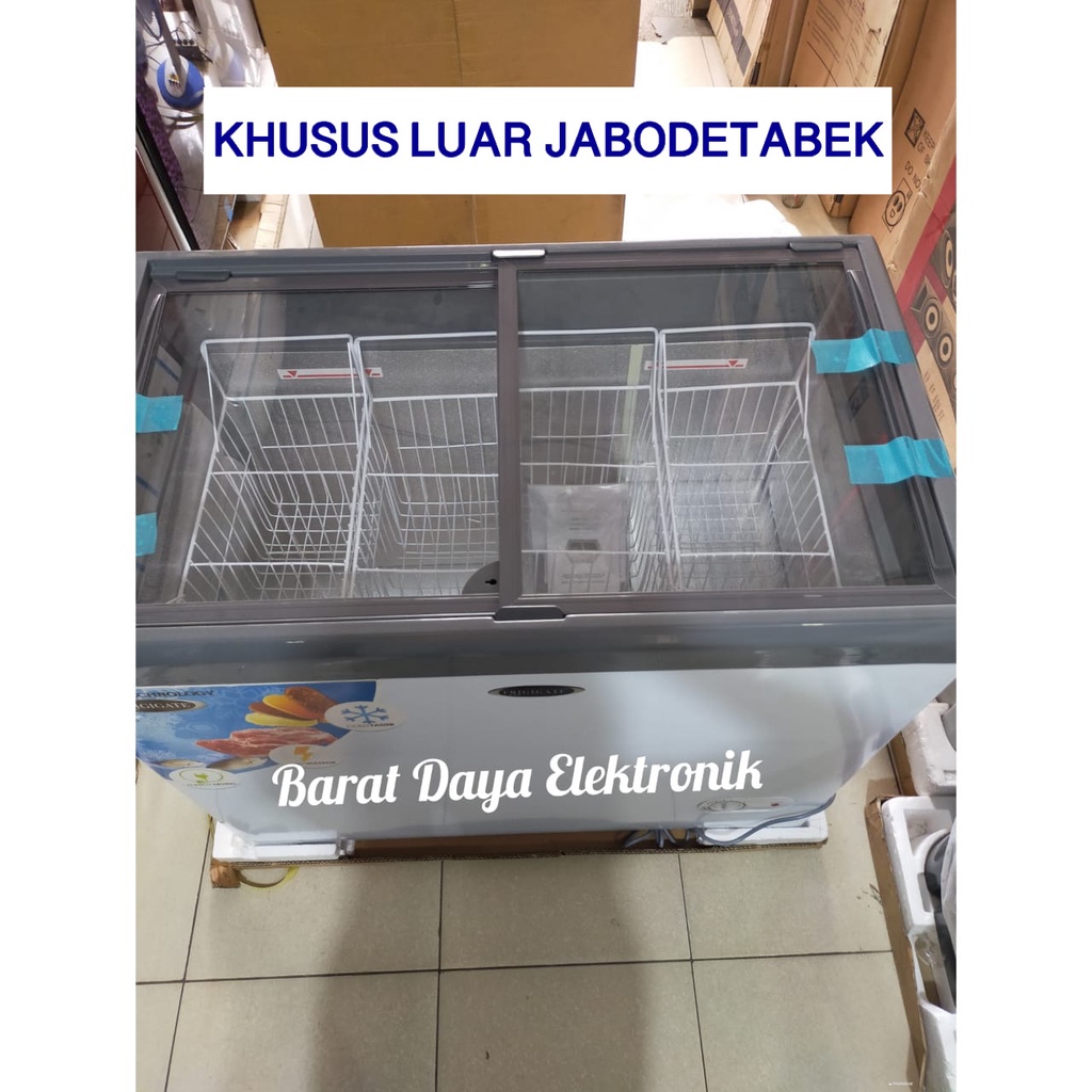 CHEST FREEZER KACA SLIDING FRIGIGATE CRF210 FREEZER ES KRIM KHUSUS LUAR JABODETABEK