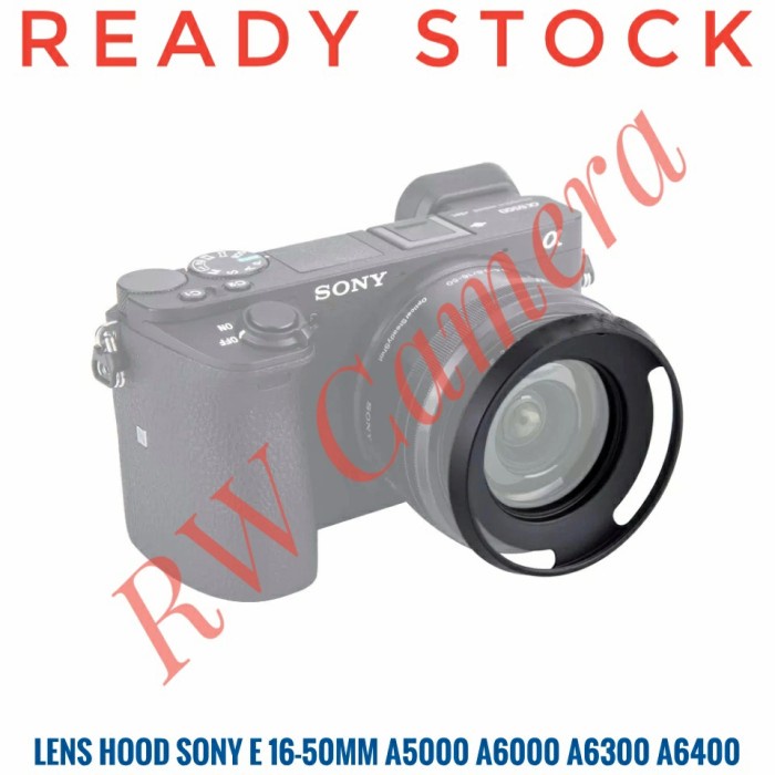 Hood Lens Hood Sony 40.5Mm Lensa 16-50Mm 16-50 Mm A5000 A6000 A6300 A6400
