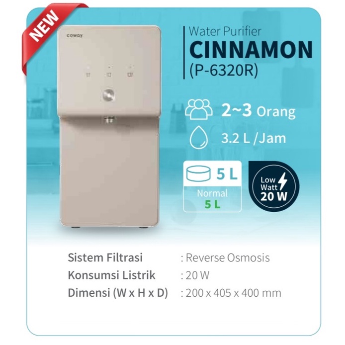 Coway Cinnamon Dispenser RO Pemurni Air Water Purifier Paket 60
