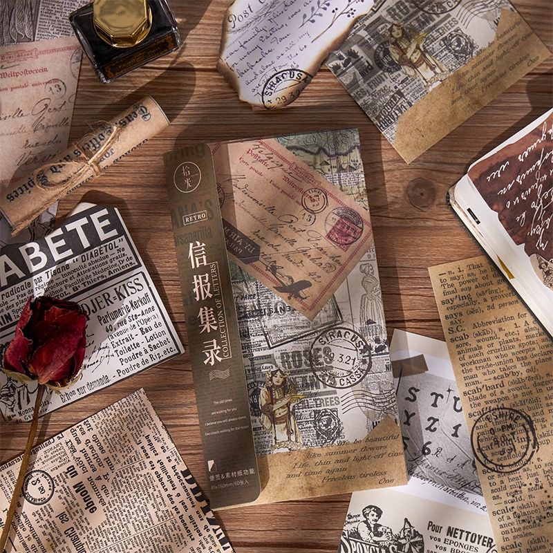 

10 lembar sharing kertas poster botanical retro vintage wall deco scrapbook memo note paper aesthetic korean room properti background foto photo hiasan dinding