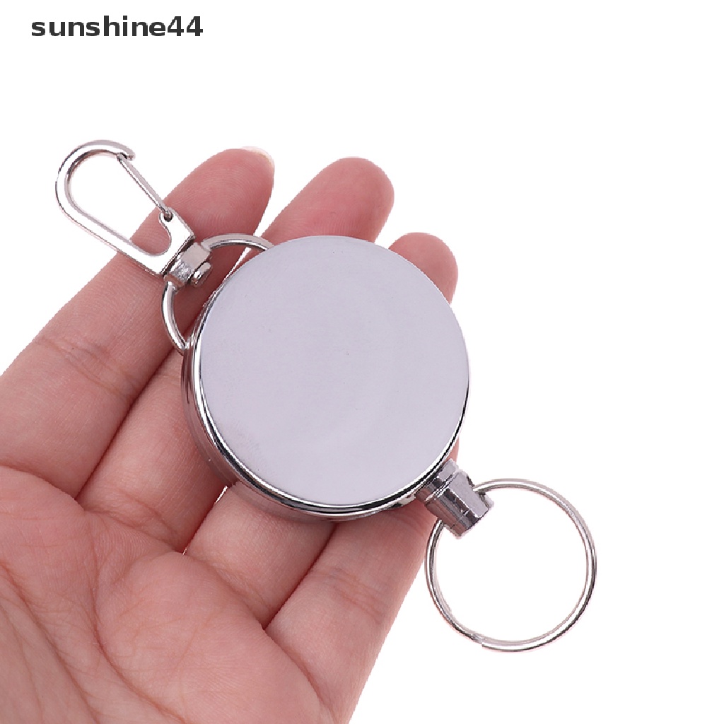 Sunshine Extendable Gantungan Kunci Logam Ring Belt Klip Tarik Keyring Id Badge Holder Clip.