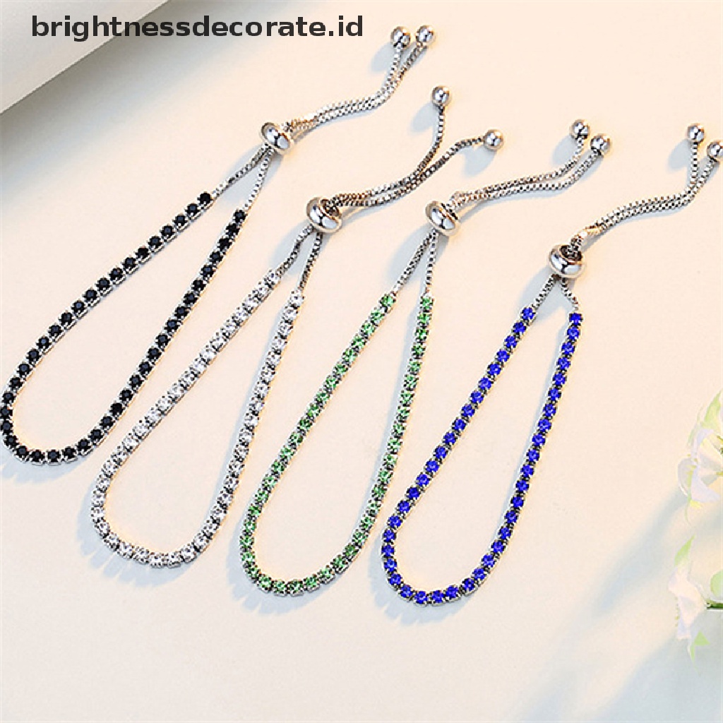 [Birth] Gelang Tenis Kristal Bening Baru Untuk Wanita Gelang Cubic Hip Pop Accessorie [ID]