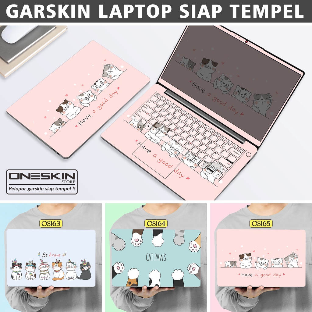 Garskin Sticker Laptop Protector Macbook Full Body Bottom Bezel Palmrest Skin Cat Cute