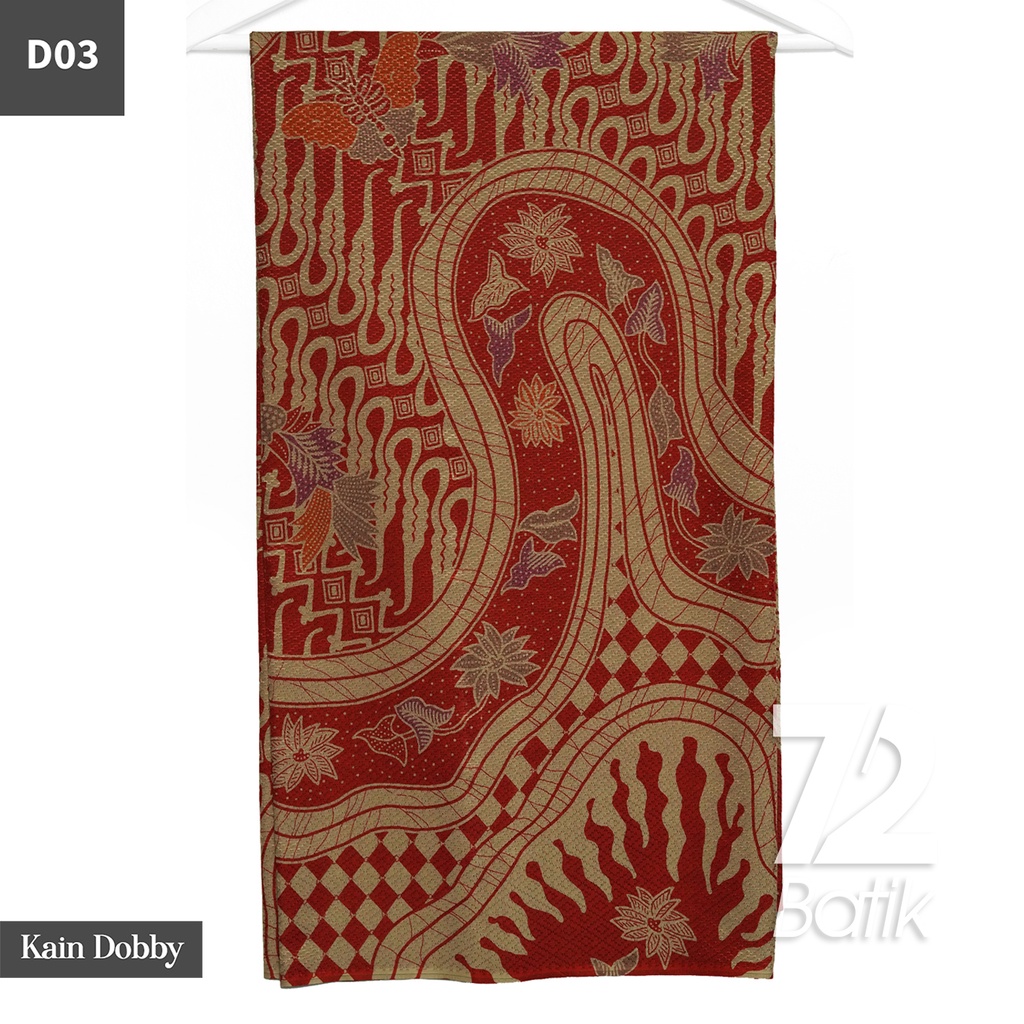 KAIN BATIK PREMIUM Dobby Motif Sungai Kupu Merah 722775 Cap 72 Jarik Jarit Samping Kebat Panjang Batik Dobby Modern Premium Bahan Seragam Batik Pernikahan Kantor Keluarga Murah Kamen Jadi Batik Bali Lembaran