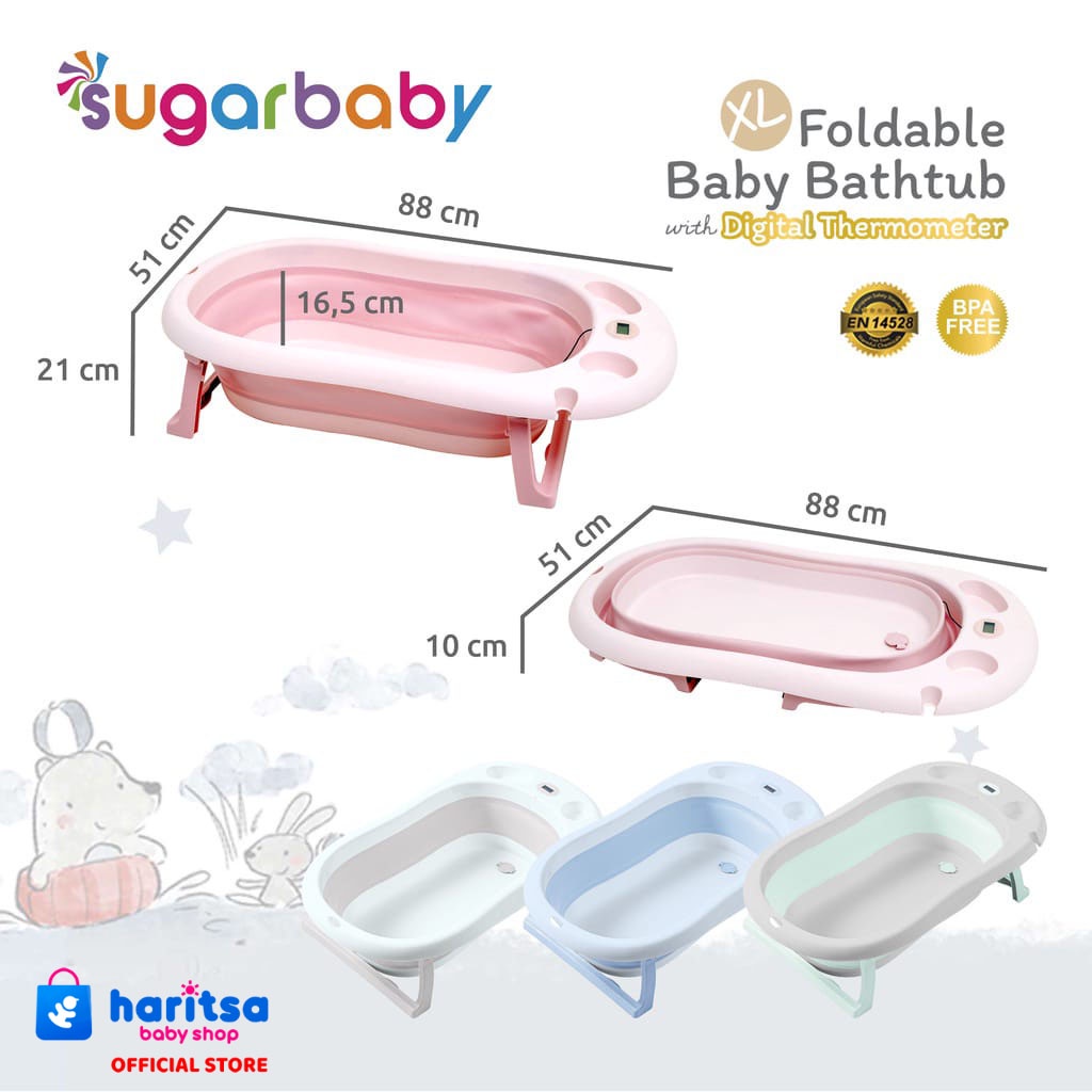 Jual Sugarbaby Foldable Baby Bathtub With Digital Thermometer Sugar Baby Bak Mandi Lipat