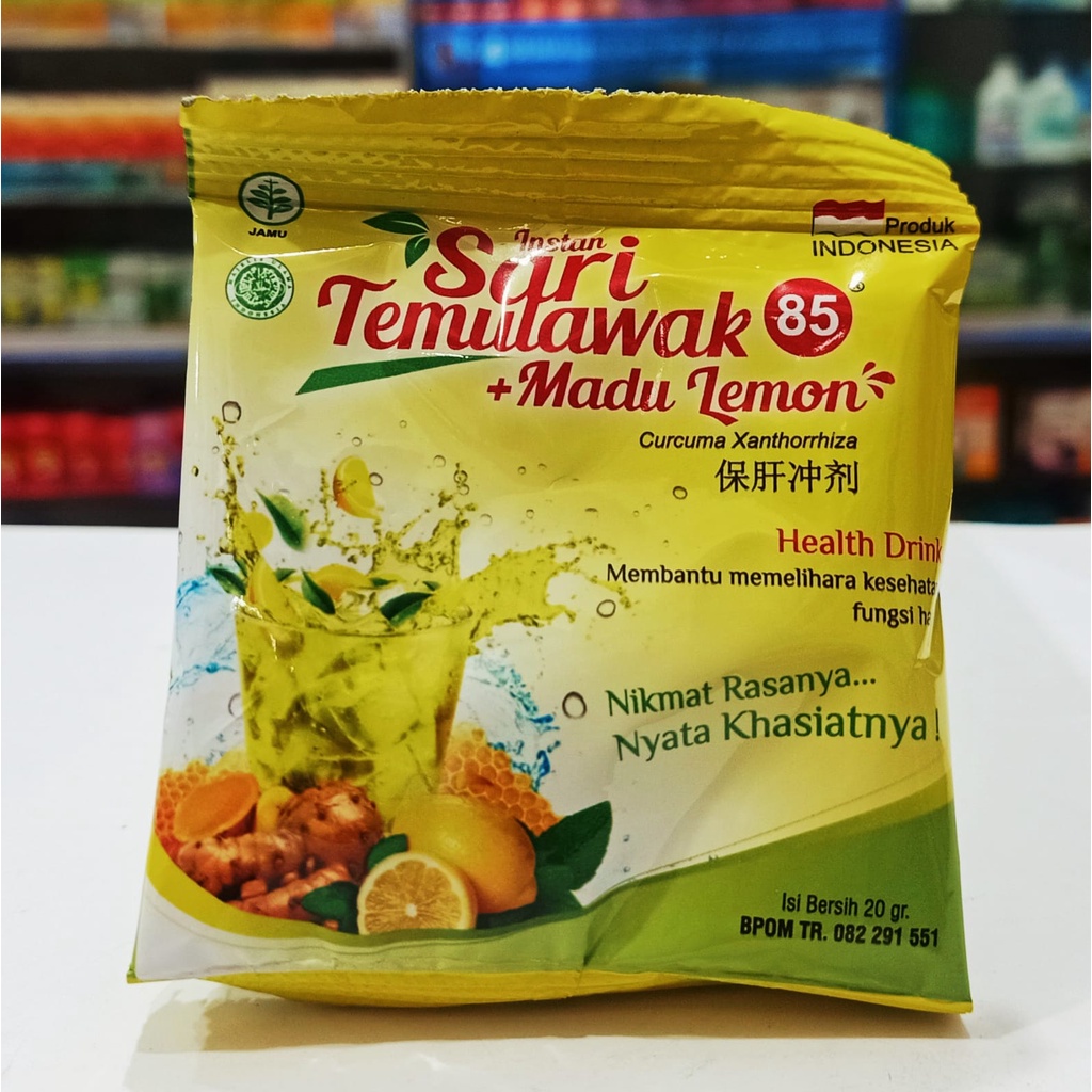 Sari Temulawak 85 + Madu Lemon 1 Sachet - Vitamin kesehatan fungsi hati Original