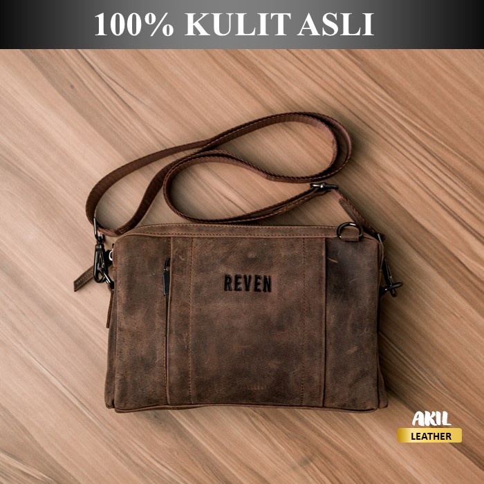 Tas Selempang Pria Kulit Asli Oslo Multi Bag Model Terbaru Kekinian Handbag/Slingbag/Tas Slempang Elegan Reven Leather