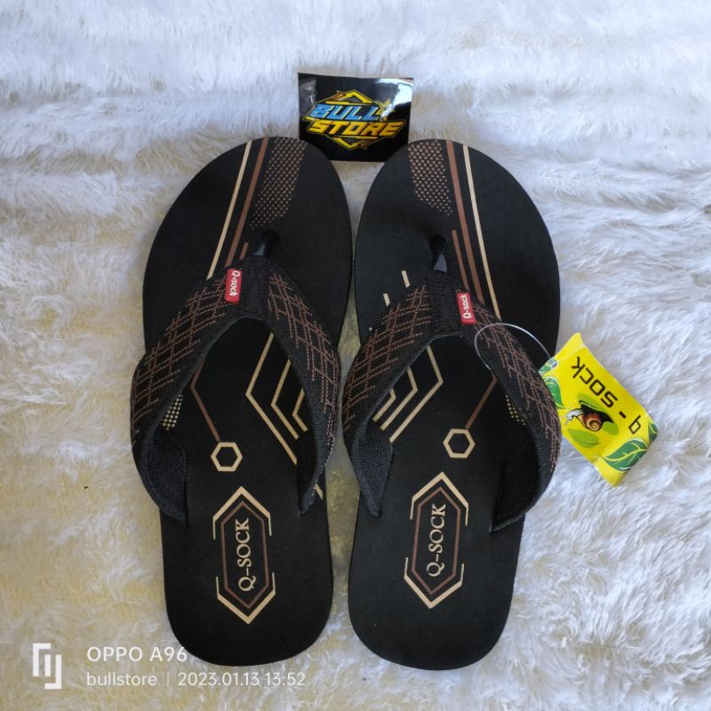Sandal Distro Original Q-SOCK/ Sandal Dewasa/ Sandal Pria High Quality Distro/ Sandal Jepit (BISA CO