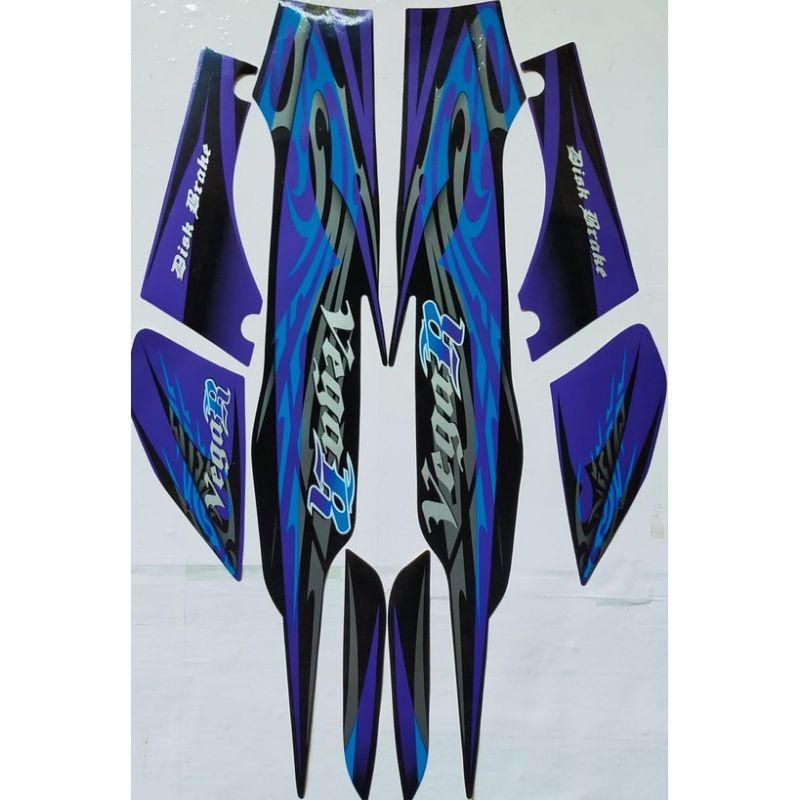 Striping Vega R new 2008 Biru hitam stiker Lis standar ori Yamaha Vega R new 2008 biru striping orig
