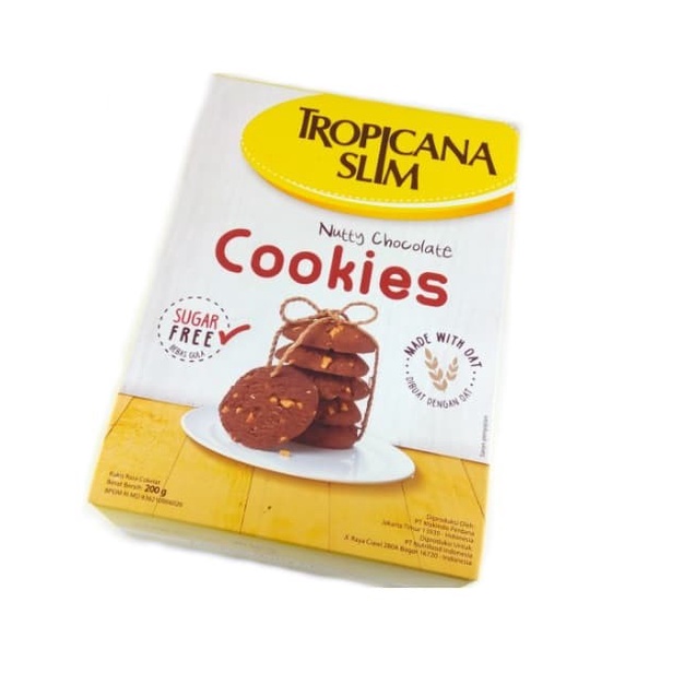 Tropicana Slim Cookies 200gr Tropicana Slim Oat Sugar Free 200gr Kue Bebas Gula Snack Cemilan Tanpa Gula TS Kue Coklat Kukis Cemilan Cokelat