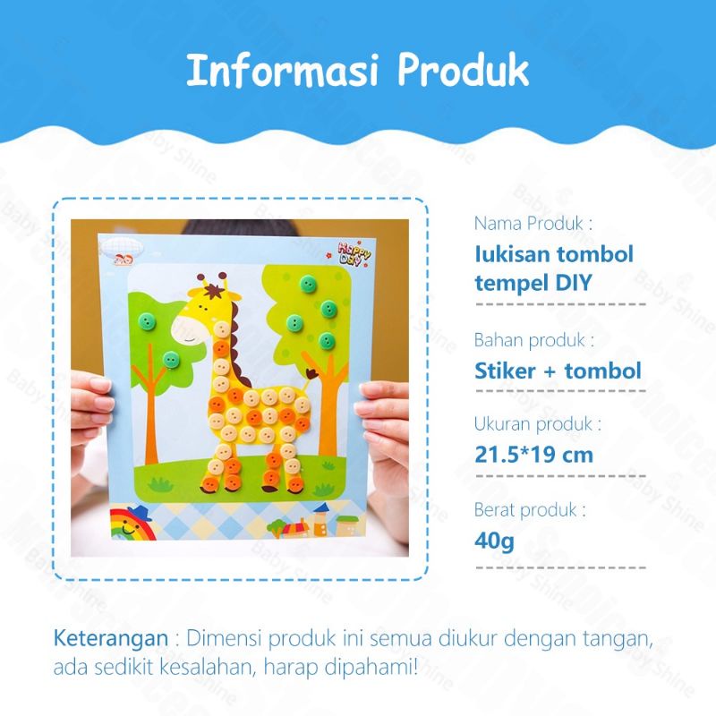 menempel kancing prakarya tk DIY painting button sticker kancing