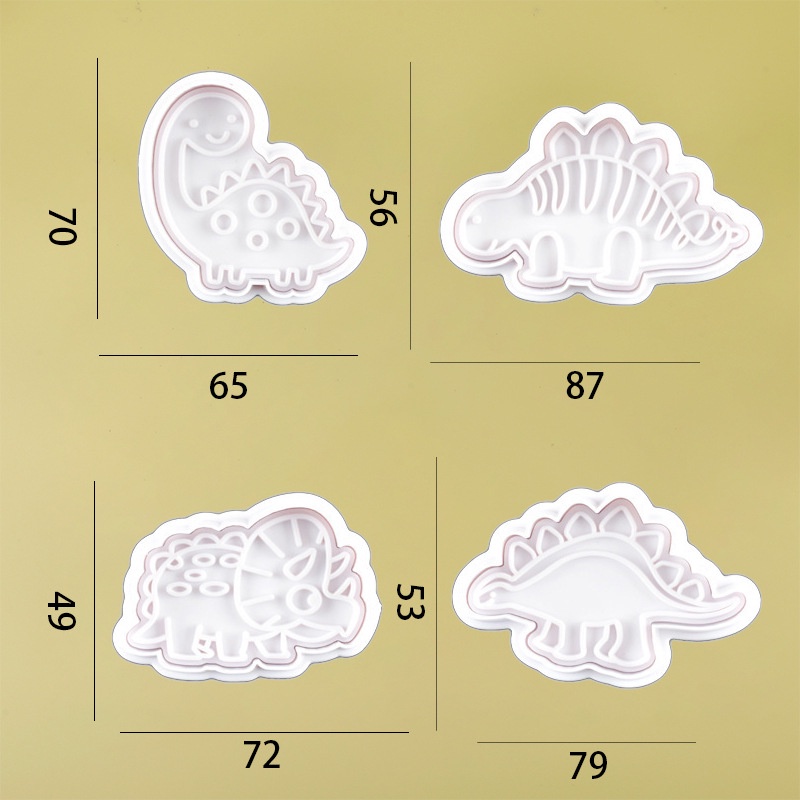 4pcs/Set Cetakan Kue Kering Animal Dinosaurus /Cookies Cutter Hewan Dino Hampers Birthday Lebaran Dino/Pemotong Kue