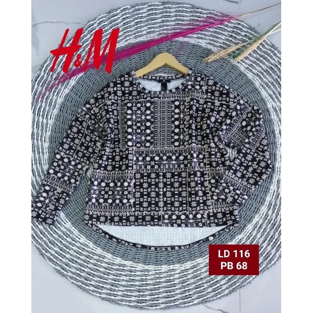 Atasan kaos lengan panjang brand H&M Original