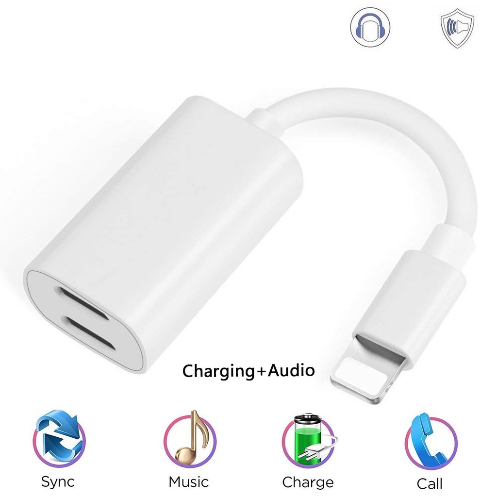 Kabel Splitter Y Dual Lighthing for iP - Adapter Audio Converter Headset