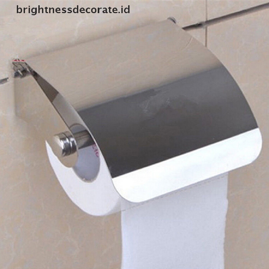 [Birth] Tempat Kertas Toilet Kamar Mandi Stainless Steel Kotak Tisu Gulung Tempel Dinding Holder [ID]