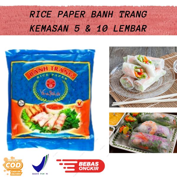 

COD | Banh Trang Rice Paper 22cm 5 & 10 Lembar Kulit Lumpia Vietnam | Rice Paper Spring Roll Salad | Kulit Lumpia Vietnam Serbaguna Termurah