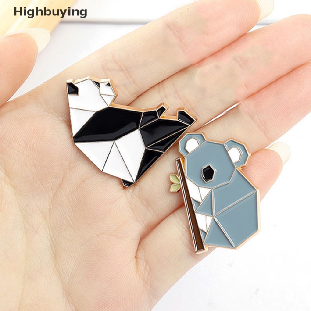 Hbid Pin Enamel Hewan Panda Koala Alpaka Kelinci Bros Tas Pakaian Kerah Pin Lencana Glory