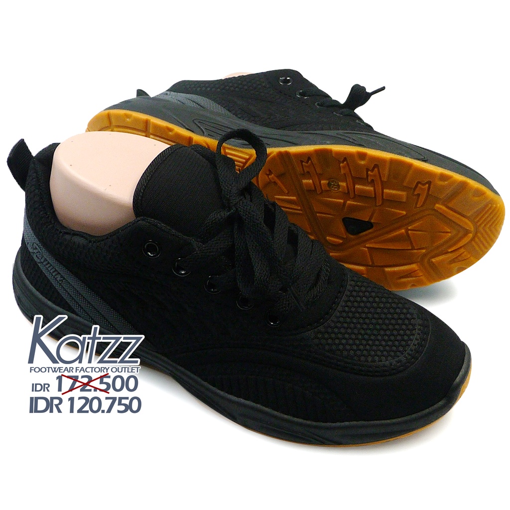 KATZZ - Sepatu Sekolah Sneaker Warna Hitam / Sepatu Sekolah Model Terbaru / Sepatu Sekolah SD SMP SM