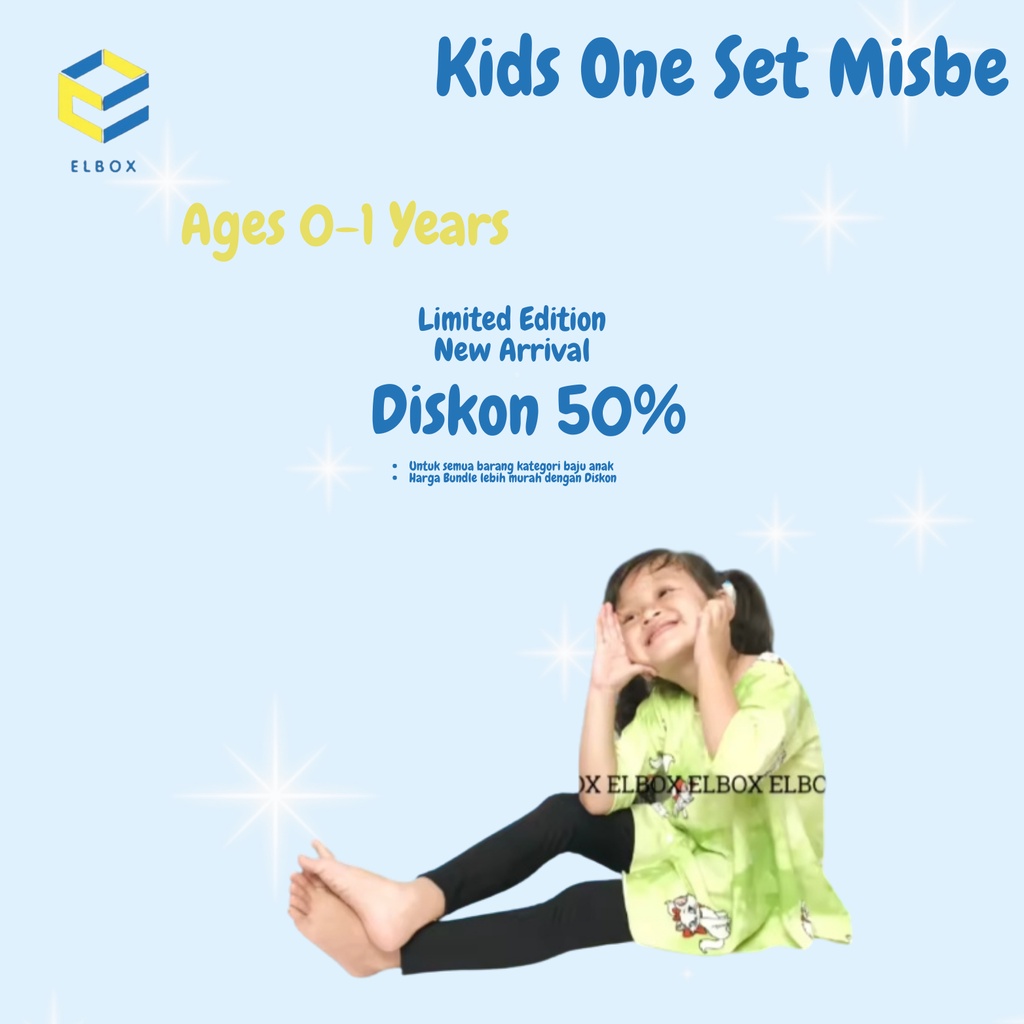 BISA COD ELBOX SETELAN ANAK MISBEE 1- 6 TAHUN/ BAJU ANAK PEREMPUAN/TUNIK/ TUNIK ANAK/BAJU ANAK