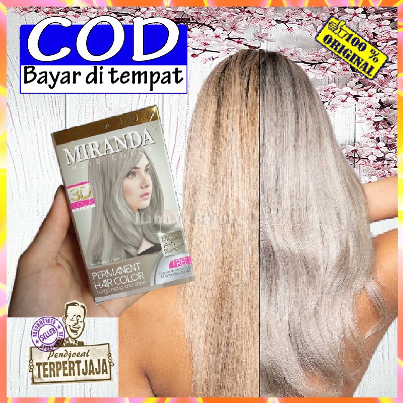 Miranda Hair Color MC-16 ASH BLONDE Pewarna Rambut Permanen Aman Original Pewarna Rambut Cerah Cat R