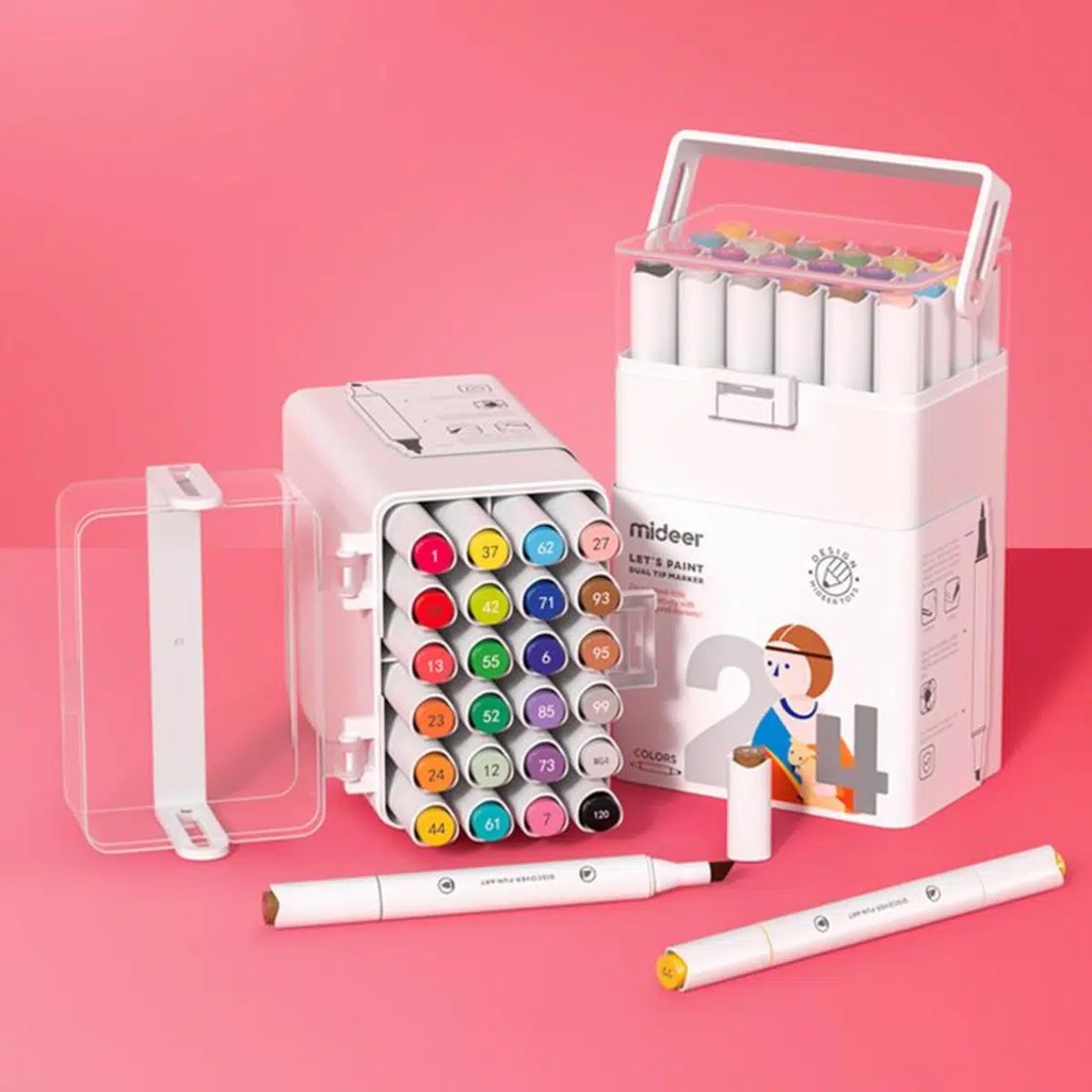 

Mideer DUAL TIP MARKER 24 Colors Spidol Mewarnai Menggambar Anak Sepidol Warna Warni