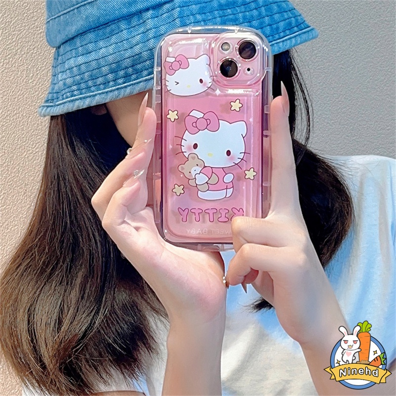 Soft Case Silikon Motif Kartun Kitty Untuk iPhone 14 13 12 11 Pro Max X Xr Xs Max 8 7 6 6s Plus SE 2020