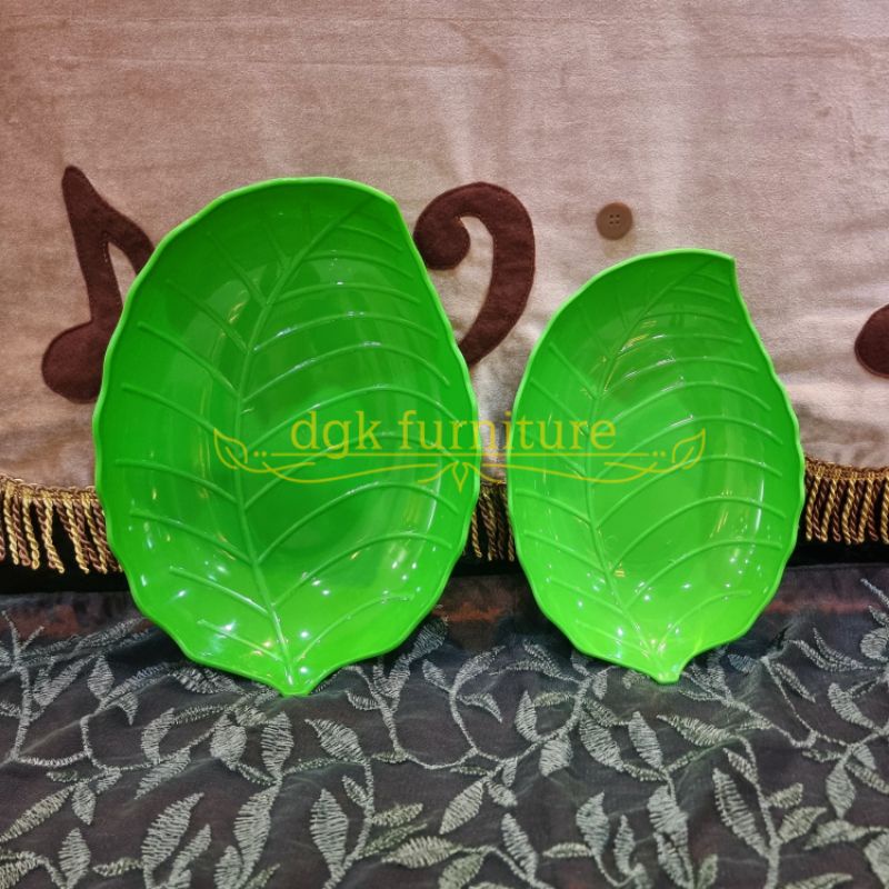 Piring Tempat Makan Melamin Melamine Motif Daun Sunkist Oval Lonjong Plastik