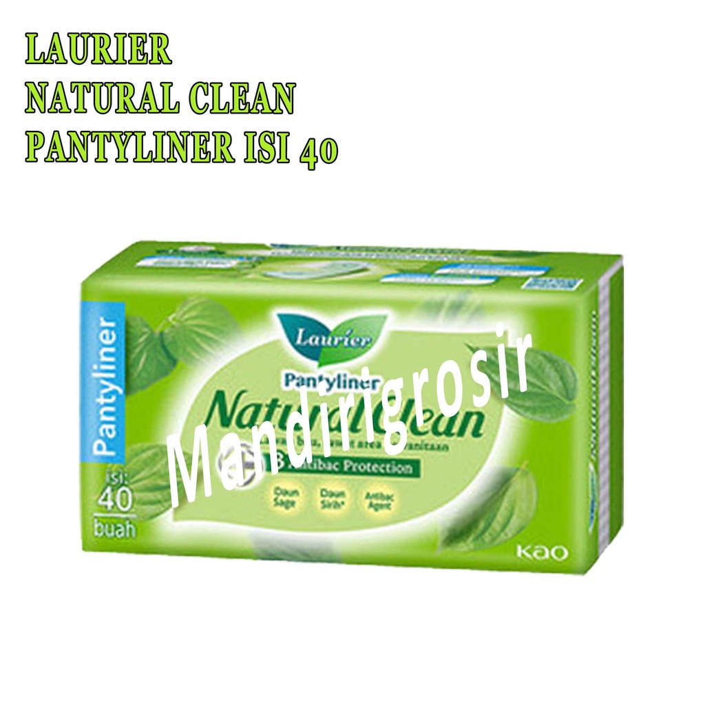 Pantyliner No Wing* Laurier Natural Clean* Pembalut isi 40pcs