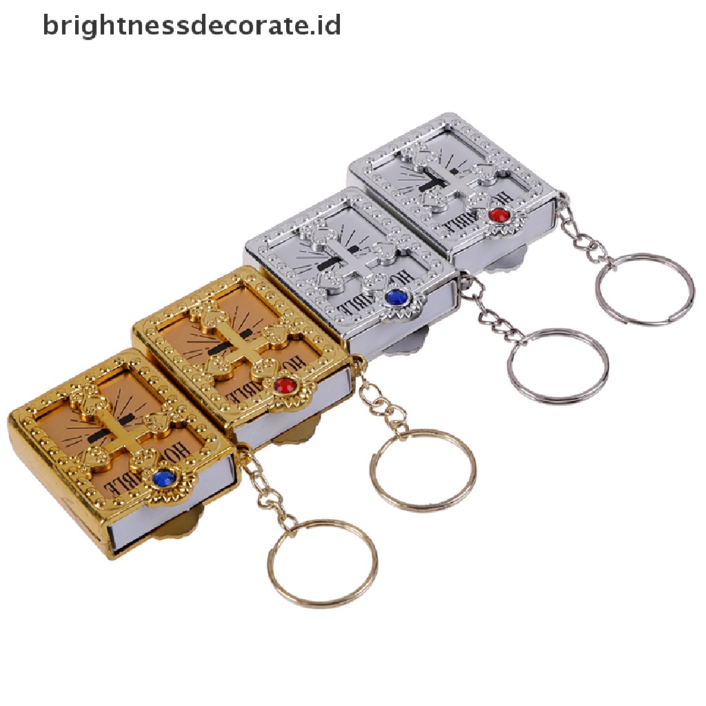 [Birth] Gantungan Kunci Kitab Suci Mini Gantungan Kunci Salib Yesus Kristen Religi Keyring [ID]