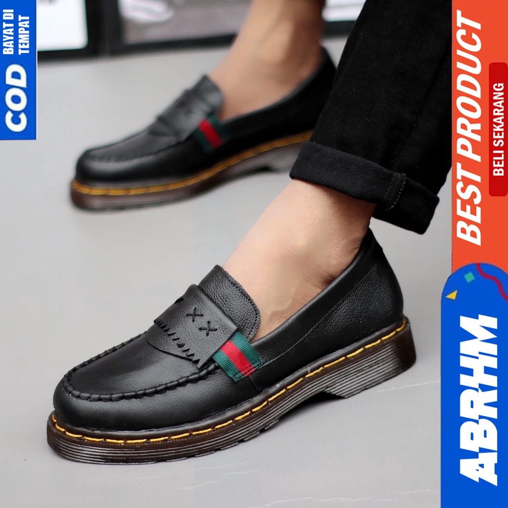 Sepatu Loafers Pria Casual Formal Low Boots Docmart Kerja Kantor Abrhm VIDOC