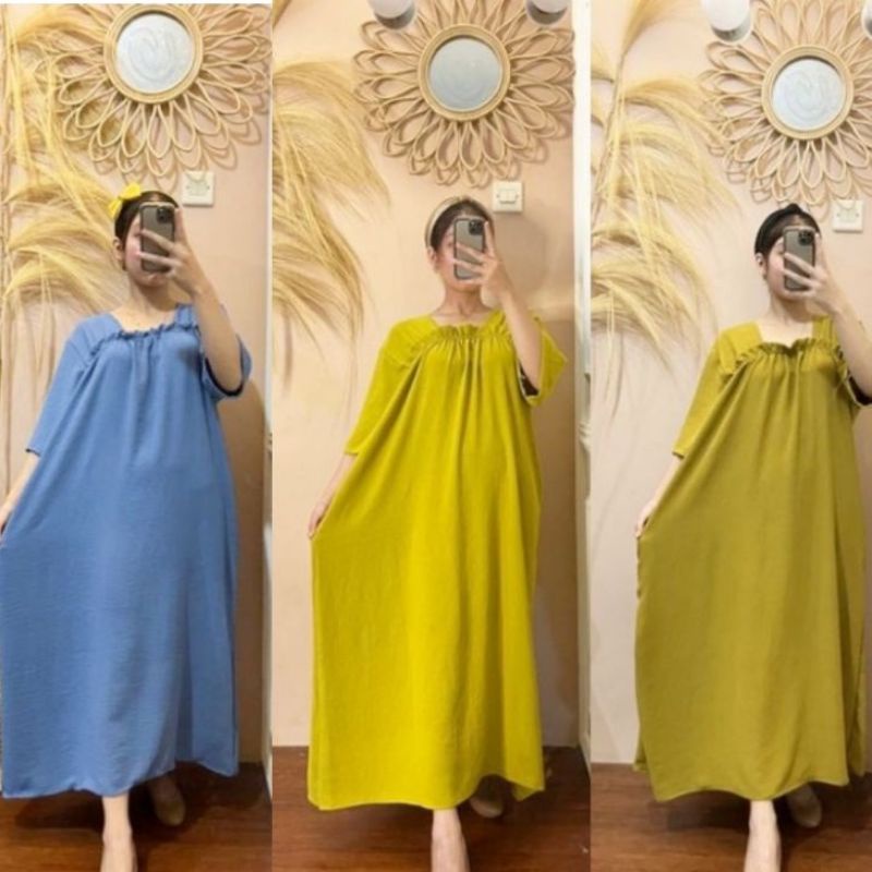 Midi Dress GNCollection Bahan Katun Rayon