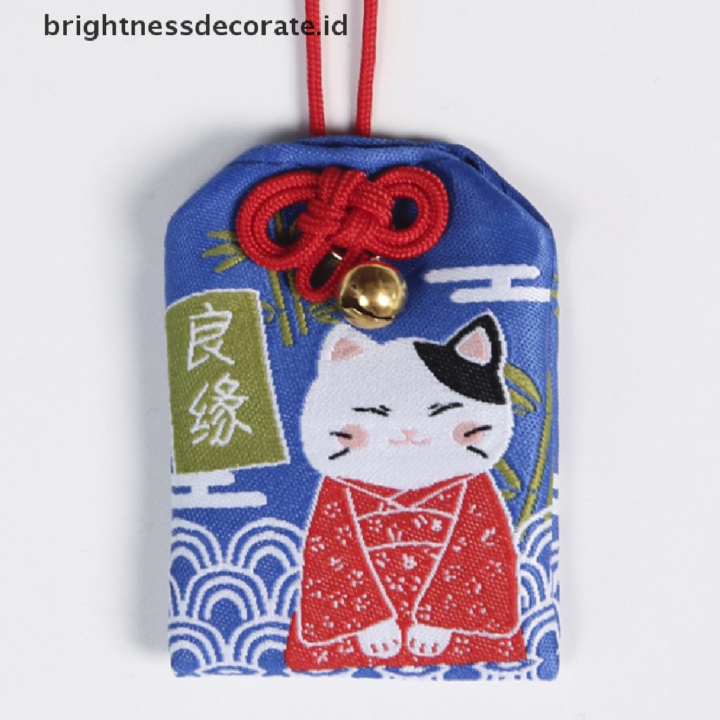 [Birth] 1pc Bordir bless bag Gantungan Kunci Omamori Pray Love Kesehatan Aman Belajar Kekayaan [ID]