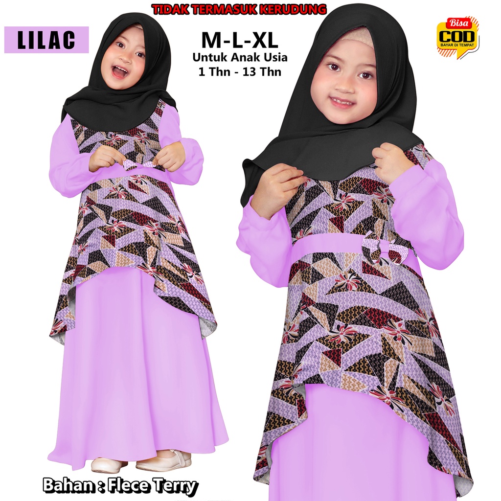 BISA COD &amp; GRATIS ONGKIR Gamis Anak Pita ALIZA TOP MODEL 00028 baju muslim Fleece Terry Ngaji Santai Islami Gamis Syar'i Lebaran Terkini Kekinian Perempuan Wnita Terlalis Bunga