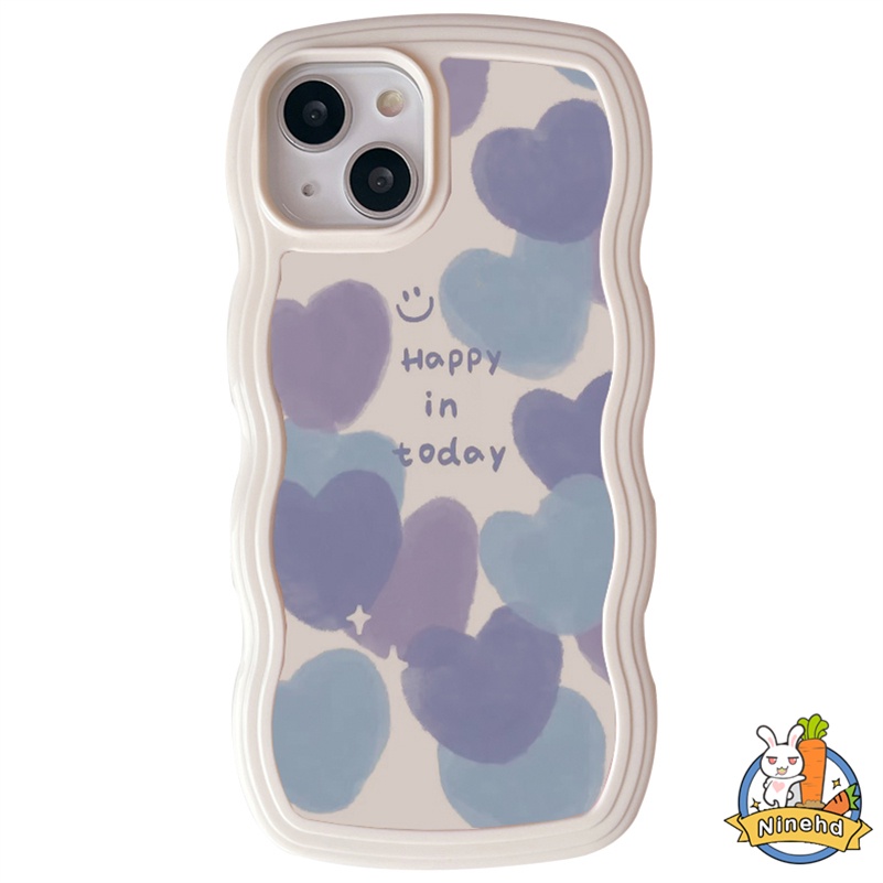 IPHONE Casing Kompatibel Untuk Iphone14 13 12 11 Pro Max X Xr Xs Max8 7 6 6s Plus SE 2020 Seni Lukisan Cat Minyak Cinta Casing Ponsel Tepi Bergelombang Shockproof Silikon Soft Case Penutup Pelindung Kamera