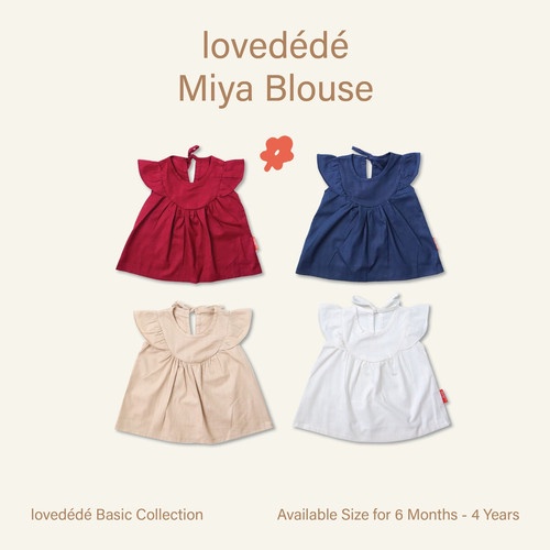 Lovedede - Miya Blouse - Atasan Blouse Bayi &amp; Anak Perempuan 6-12 bulan, 1,2,3 tahun