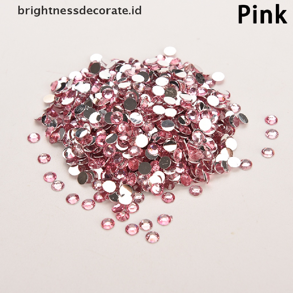 [Birth] Banyak 1000 Pcs Berlian Imitasi Segi Flatback Kristal Manik-Manik Bulat Nail Art DIY 4mm Baru [ID]