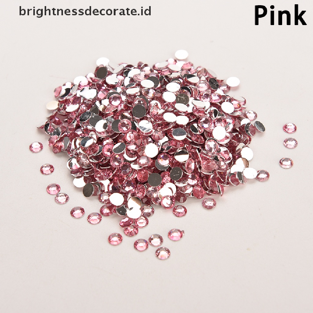 [Birth] Banyak 1000 Pcs Berlian Imitasi Segi Flatback Kristal Manik-Manik Bulat Nail Art DIY 4mm Baru [ID]