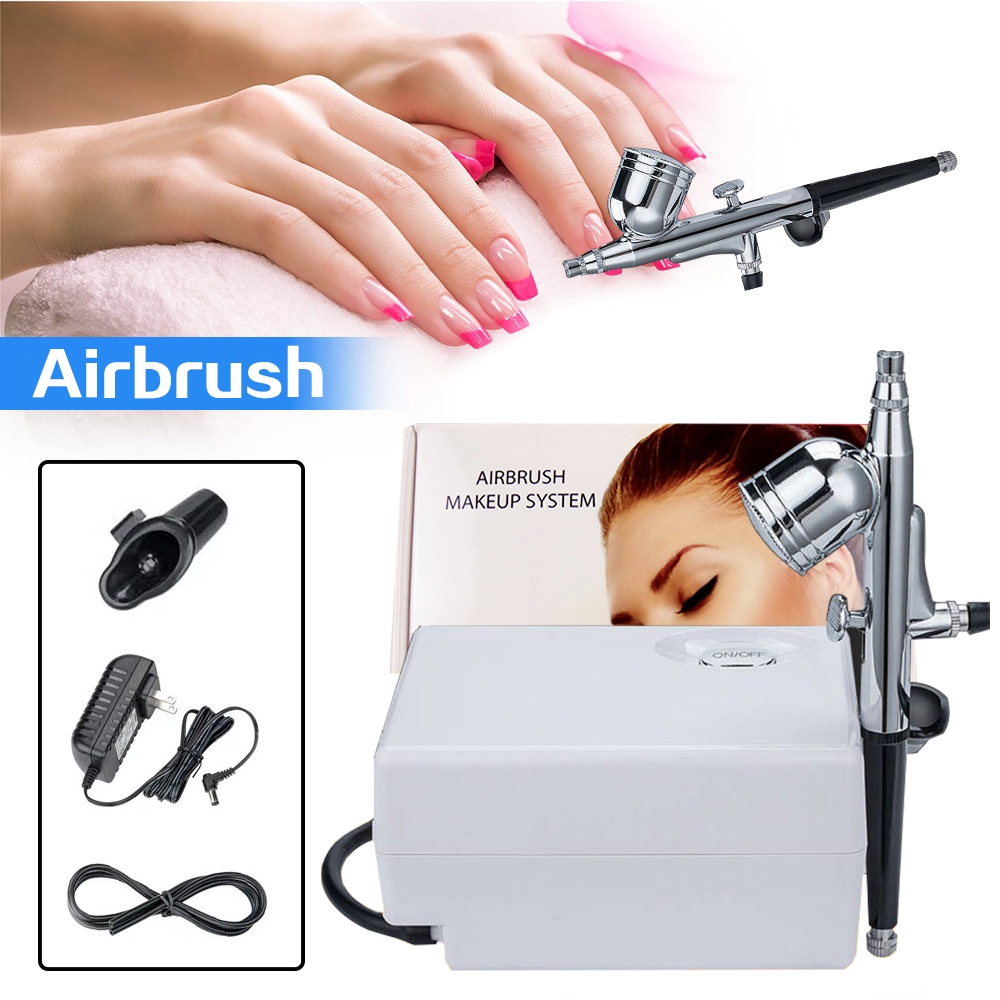 Airbrush Air Set Gravity Feed Air Brush Untuk Penyemprotan Kerajinan Manikur Tato Tools Mini Dual Airbrush