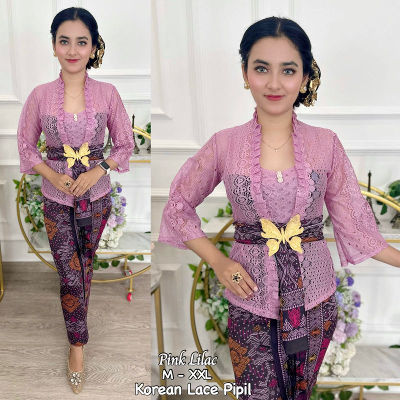 Kebaya Jadi / Kebaya Modern / Kebaya Bali Brokat Pipil Pipil Lengan Lonceng