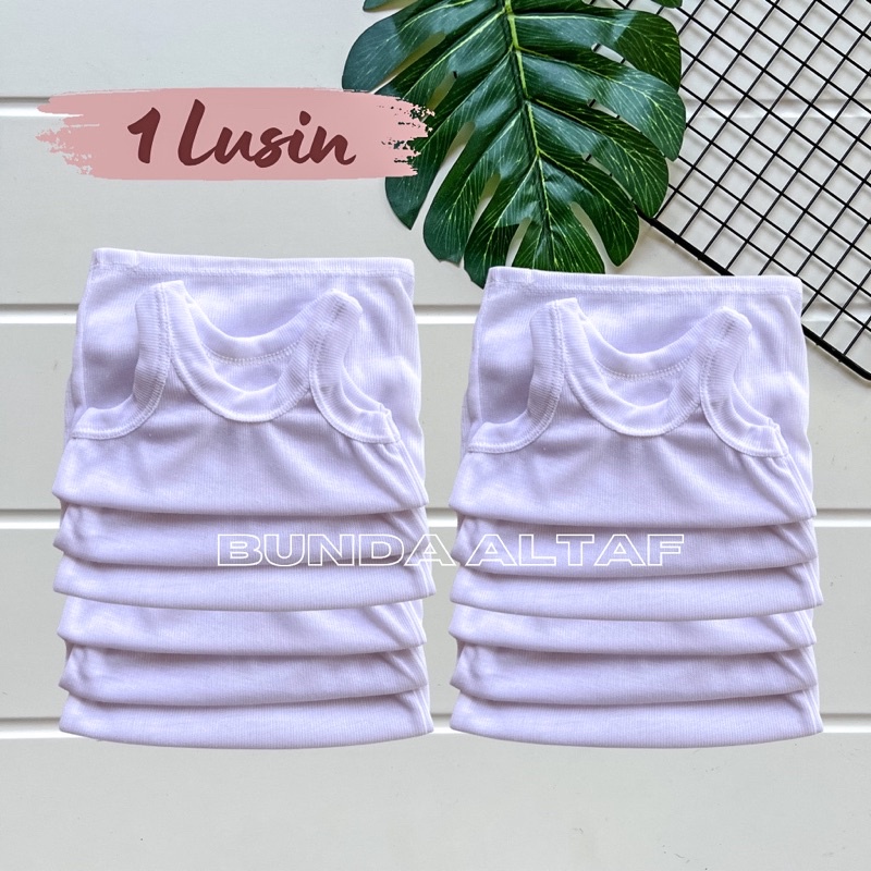 12 pcs Kaos Dalam Bayi Murah / Singlet Bayi S M L XL [ Bunda Altaf ]